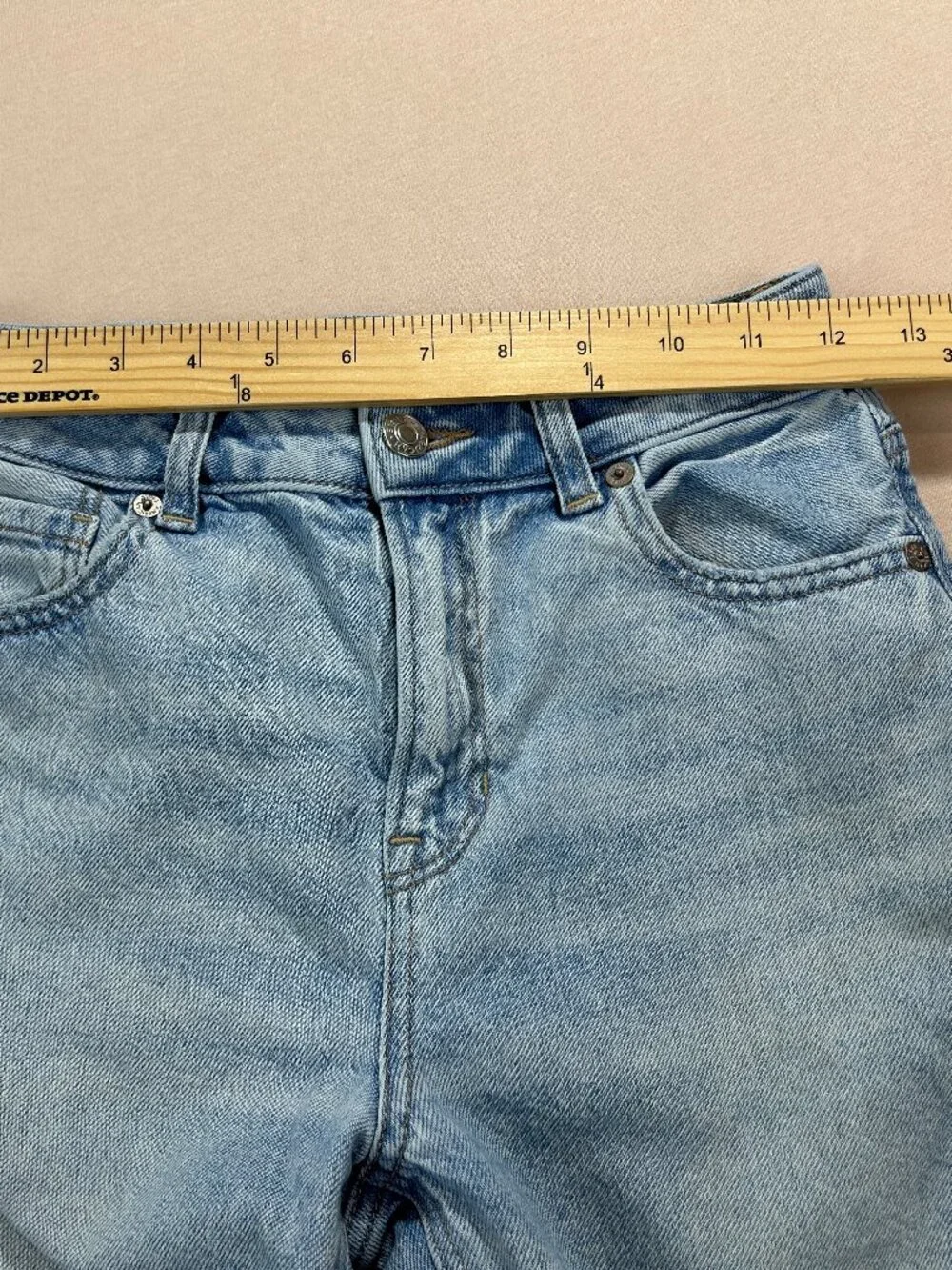 American Eagle Jeans Womens Size 0 Blue Denim Mid Rise Strigid MOM Stretch - Picture 9 of 14